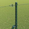 vidaXL Zaunpfosten Gr&uuml;n 25 x 1,6 m (25 mm Netz) Stahl und PVC
