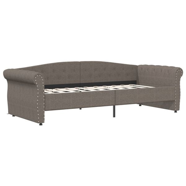 vidaXL Tagesbett mit Matratze USB Taupe Stoff 90x200 cm