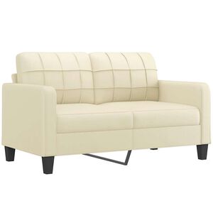 vidaXL 2-Sitzer-Sofa Creme 140 cm Kunstleder