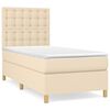 vidaXL Boxspringbett mit Matratze Creme 90x190 cm Stoff
