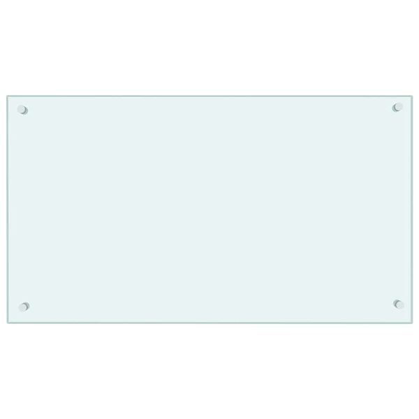 vidaXL K&uuml;chenr&uuml;ckwand Wei&szlig; 90x50 cm Hartglas