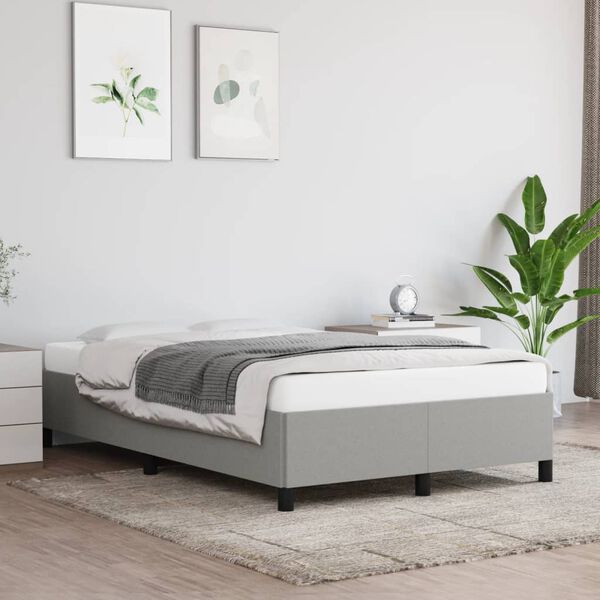 vidaXL Bettgestell ohne Matratze Hellgrau 120x190 cm Stoff