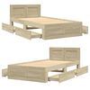 vidaXL Bettgestell mit Kopfteil Sonoma-Eiche 90x200 cm Holzwerkstoff