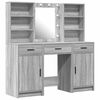 vidaXL Schminktischset mit LED 3 stk. Sonoma-Grau Holzwerkstoff