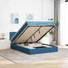 vidaXL Ottoman-Bett mit Matratze & LEDs Dunkelblau 140x200 cm Samt