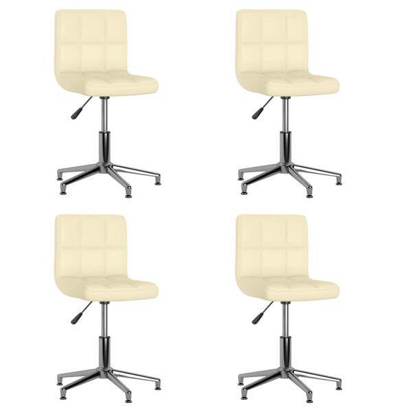vidaXL Esszimmerst&uuml;hle 4 Stk. Drehbar Creme Kunstleder