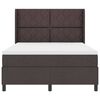 vidaXL LED Boxspringbett mit Matratze Dunkelbraun 160 x 200 cm Stoff