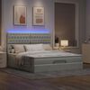 vidaXL Ottoman-Bett mit Matratzen & LEDs Hellgrau 180x200 cm Samt