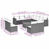 vidaXL 12-tlg. Garten-Sofagarnitur mit Kissen Grau Poly Rattan