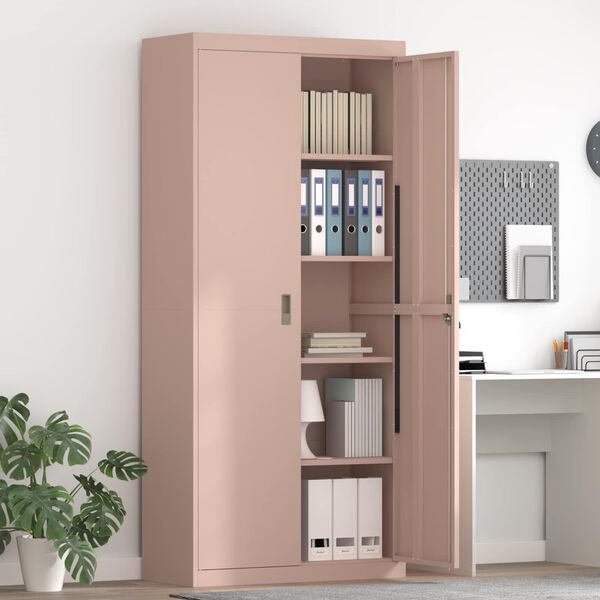 vidaXL Aufbewahrungsschrank 2 pcs Rosa 90 x 40 x 200 cm Stahl