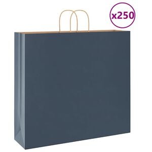 vidaXL Papiertragetaschen 250 Stk. mit Henkeln Blau 54x15x49 cm