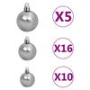 vidaXL K&uuml;nstlicher Weihnachtsbaum Beleuchtung Kugeln 210cm 910 Zweige