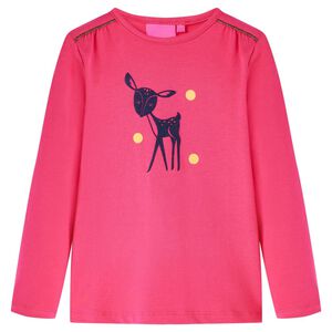 vidaXL Kinder-Langarmshirt Knallrosa 104