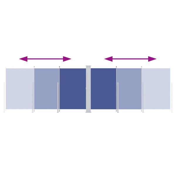 vidaXL Seitenmarkise Ausziehbar Blau 180x600 cm