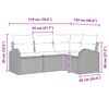 vidaXL Gartensofa-set mit Kissen 4 pcs Hellgrau Poly-Rattan