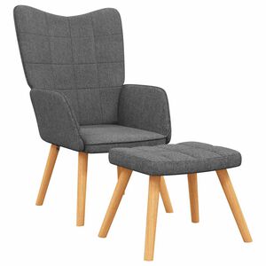vidaXL Relaxsessel mit Hocker Dunkelgrau Stoff