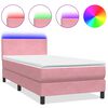 vidaXL Boxspringbett mit Matratze Rosa 80x210 cm Samt
