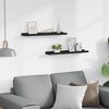 vidaXL Bilderleisten 2 Stk. Schwarz 60x9x3 cm MDF
