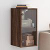 vidaXL Wandschrank mit Glast&uuml;ren Braun Eichen-Optik 35x37x68,5 cm