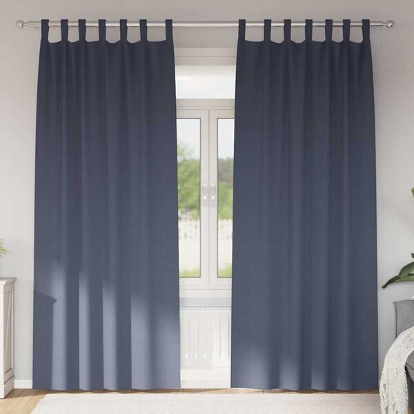 vidaXL Verdunkelungs-Vorh&auml;nge mit Ringen 2 pcs Anthrazit 260 x 140 cm