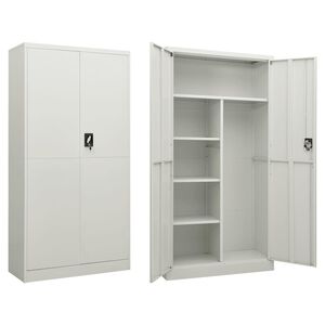 vidaXL Schlie&szlig;fachschrank Hellgrau 90x40x180 cm Stahl
