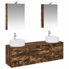 vidaXL Badezimmerm&ouml;bel-Set 5 stk. R&auml;uchereiche Ingenieurholz und Glas