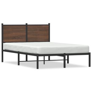 vidaXL Metallbett ohne Matratze Braun Eichen-Optik 120x200 cm