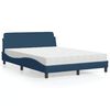 vidaXL Bett mit Matratze "Dover" Blau 140x200 cm Stoff