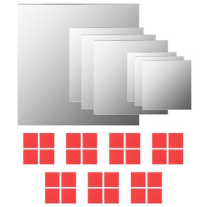 vidaXL 7-teiliges Wandspiegelset Quadratisch Glas