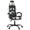 vidaXL Gaming-Stuhl mit Fu&szlig;st&uuml;tze Schwarz und Wei&szlig; Kunstleder
