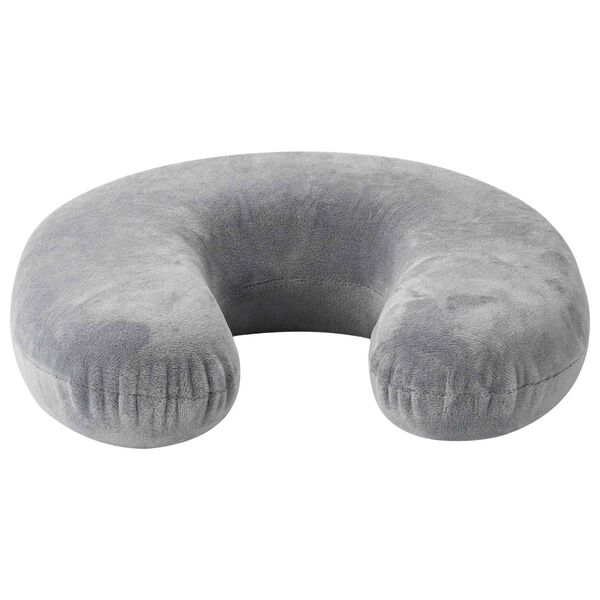 vidaXL Reisekissen f&uuml;r den Hals mit Kissen Grau 27 x 27 x 8,5 cm Samt