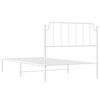 vidaXL Bettgestell mit Kopfteil Metall Wei&szlig; 107x203 cm