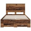 vidaXL Bettrahmen mit Kopfteil Altholz 120 x 190 cm Holzwerkstoff