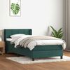vidaXL Boxspringbett mit Matratze Dunkelgr&uuml;n 90x220 cm Samt