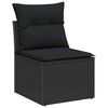vidaXL Garten-Sofa-Set mit Kissen 7 pcs Schwarz Poly Rattan