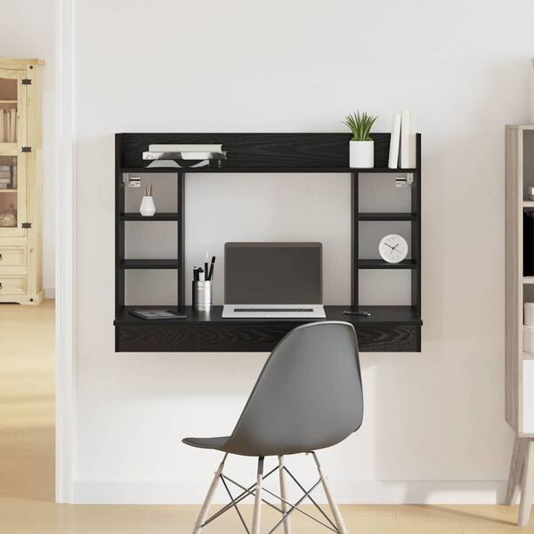 vidaXL Wandtisch Schwarz Eichen-Optik 105 x 48 x 75 cm Holzwerkstoff