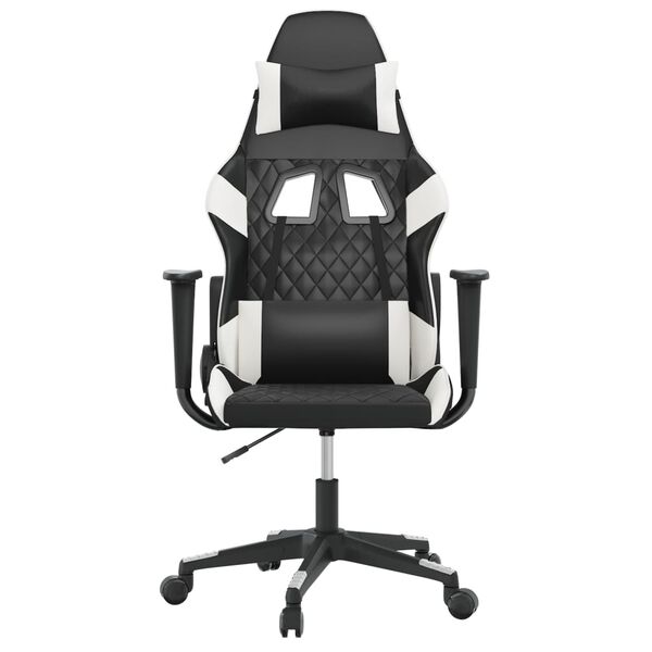 vidaXL Gaming-Stuhl mit Massagefunktion Schwarz und Wei&szlig; Kunstleder