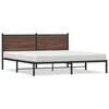 vidaXL Metallbett ohne Matratze Braun Eichen-Optik 180x200 cm
