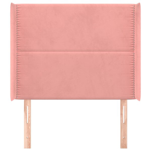vidaXL Kopfteil mit Ohren Rosa 103x16x118/128 cm Samt