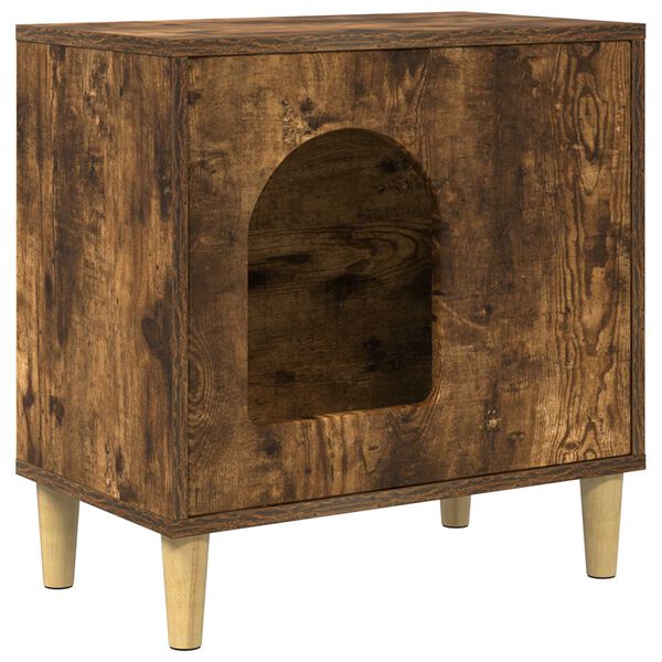 vidaXL Katzenhaus Ger&auml;ucherte Eiche 51 x 30 x 52 cm Holzwerkstoff