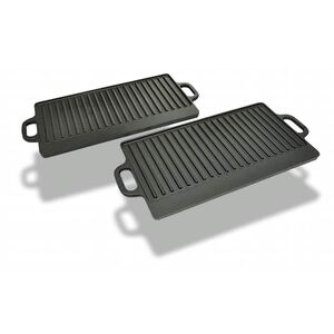 vidaXL Grillplatte Wendeplatte 2 Stk. Gusseisen 38x23 cm