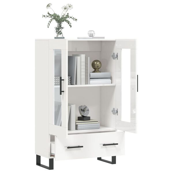 vidaXL Highboard Hochglanz-Wei&szlig; 69,5x31x115 cm Holzwerkstoff