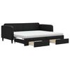 vidaXL Tagesbett Ausziehbar mit Schubladen Schwarz 90x200 cm Stoff