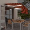vidaXL Markise Manuell Einziehbar mit Rollo & LED 4,5x3 m Orange Braun