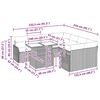 vidaXL Gartensofa-set mit Kissen 9 pcs Hellgrau Poly-Rattan