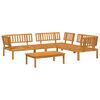 vidaXL Sofa Set mit Kissen Uni 4 pcs Taupe Massivholz Akazie