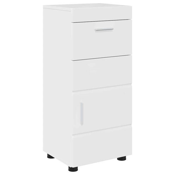 vidaXL Badezimmerschrank-Set TULUM Hochglanz Wei&szlig; 37 x 31,5 x 82 cm