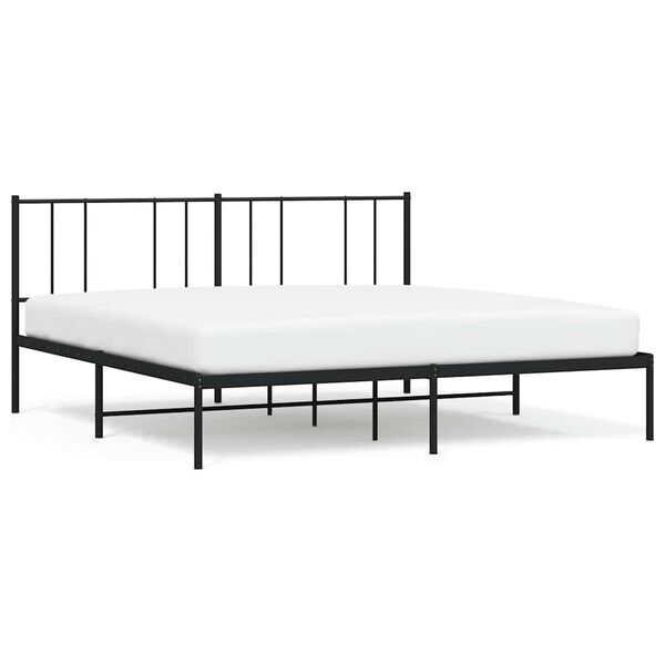 vidaXL Bettgestell mit Kopfteil Metall Schwarz 193x203 cm