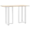 vidaXL Bartischbeine T-Form 2 Stk. Wei&szlig; 50x35x(90-91) cm Stahl