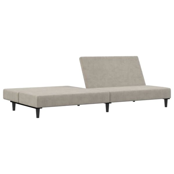 vidaXL Schlafsofa 2-Sitzer Hellgrau Samt